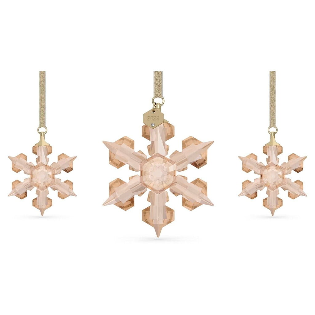 Swarovski Crystal Festive Annual Edition 2022 Ornament Set, Gold Tone, 5634890