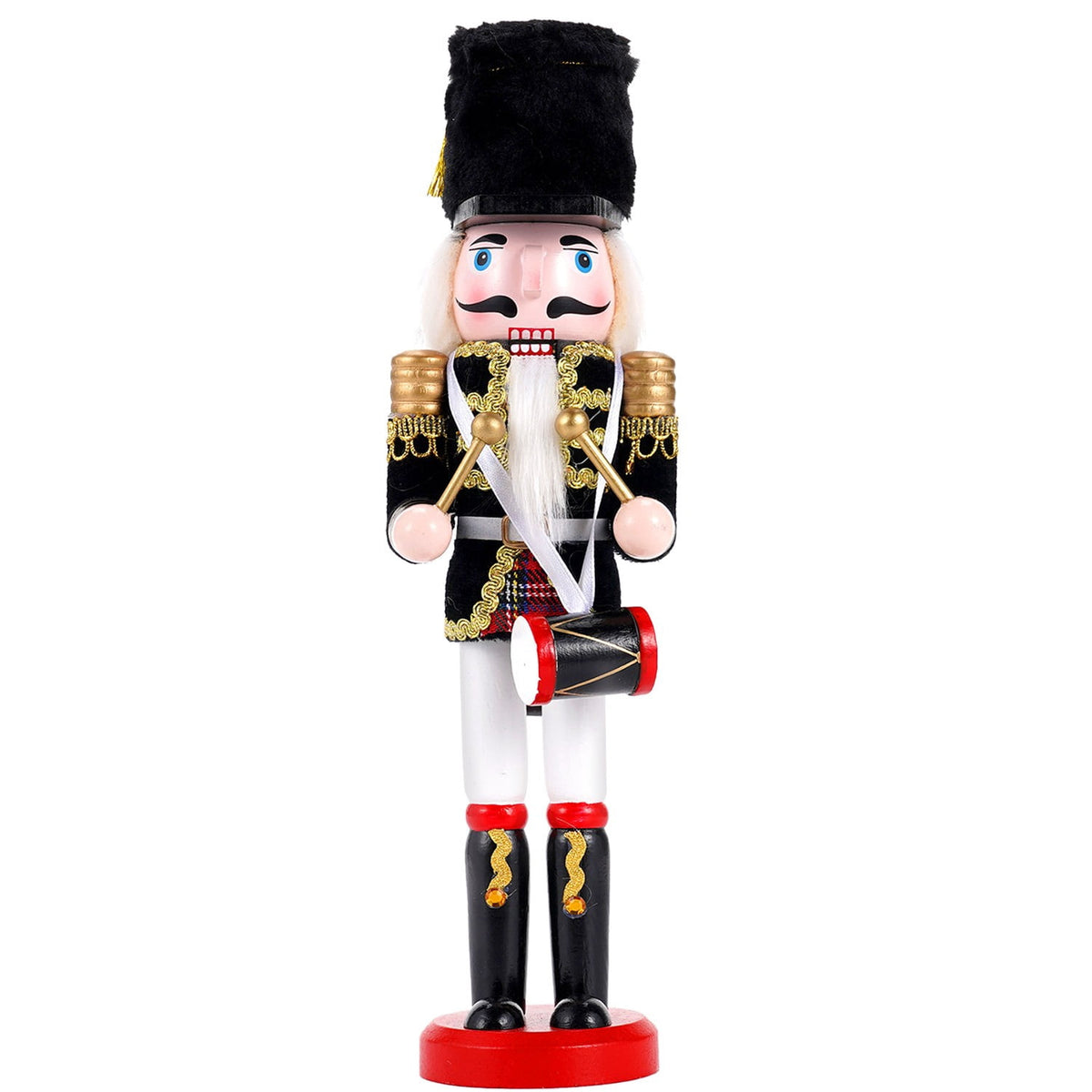 TJT 4Pc Nutcracker Decorations Set, Wooden Nutcracker Soldier Christmas Ornaments Collectible Festive Xmas Figures Decor Gift Indoor, 12'' Green Red