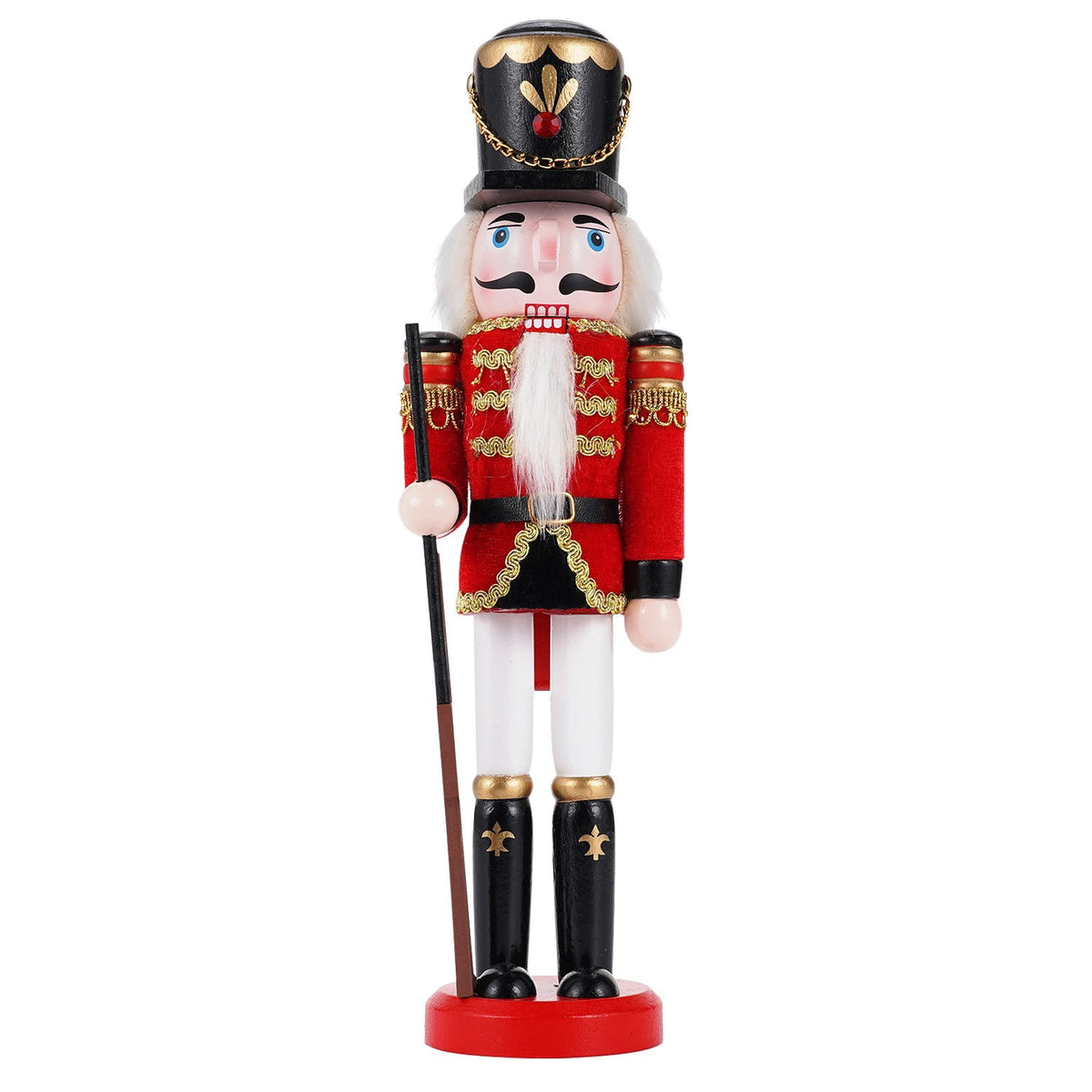 TJT 4Pc Nutcracker Decorations Set, Wooden Nutcracker Soldier Christmas Ornaments Collectible Festive Xmas Figures Decor Gift Indoor, 12'' Green Red