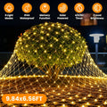 TeqHome Solar Christmas Lights 192 LED 9.8x6.6Ft Christmas Net Lights IP44 Waterproof Christmas Decorations for Garden Patio Yard Xmas Party