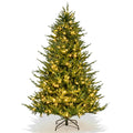 Topbuy 6FT Artificial Christmas Tree Pre-lit Xmas Tree with 280 Warm White LED Lights 8 Lighting Modes 788 PE & PVC Branch Tips