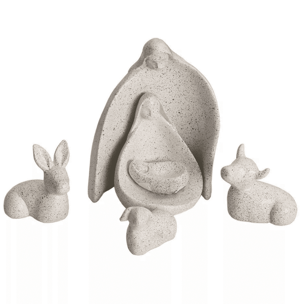 Transpac White Resin Nativity Set of 6 Christmas Tabletop Decor