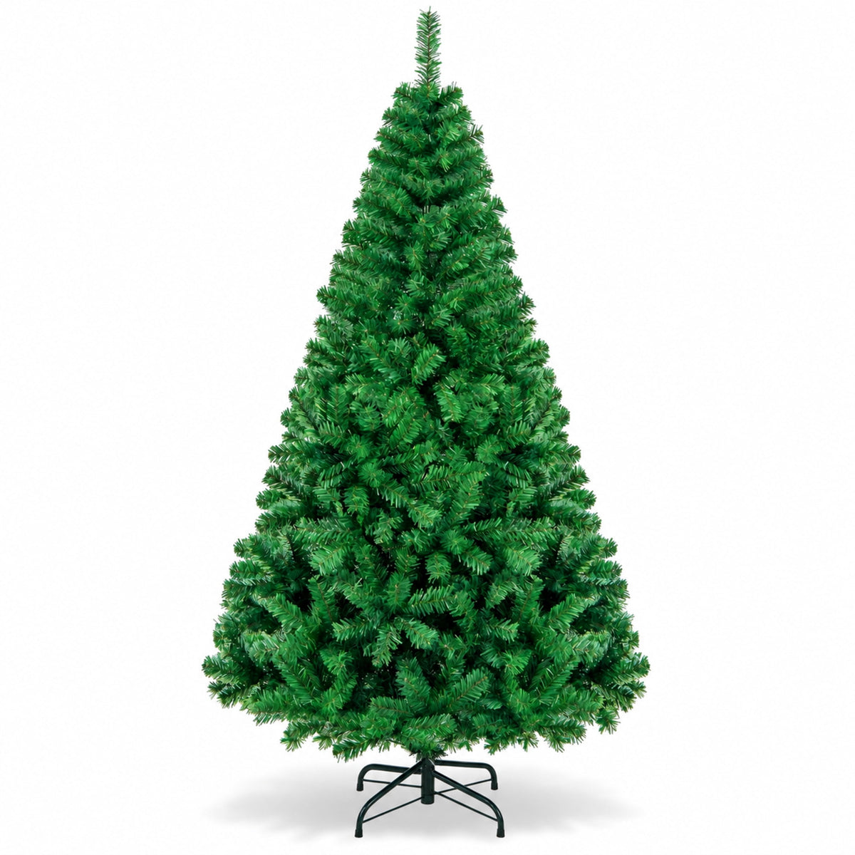SUGIFT 6ft Artificial Christmas Tree with 1,000 Branch Tips, Hinged PVC Xmas Tree with Metal Stand, Green