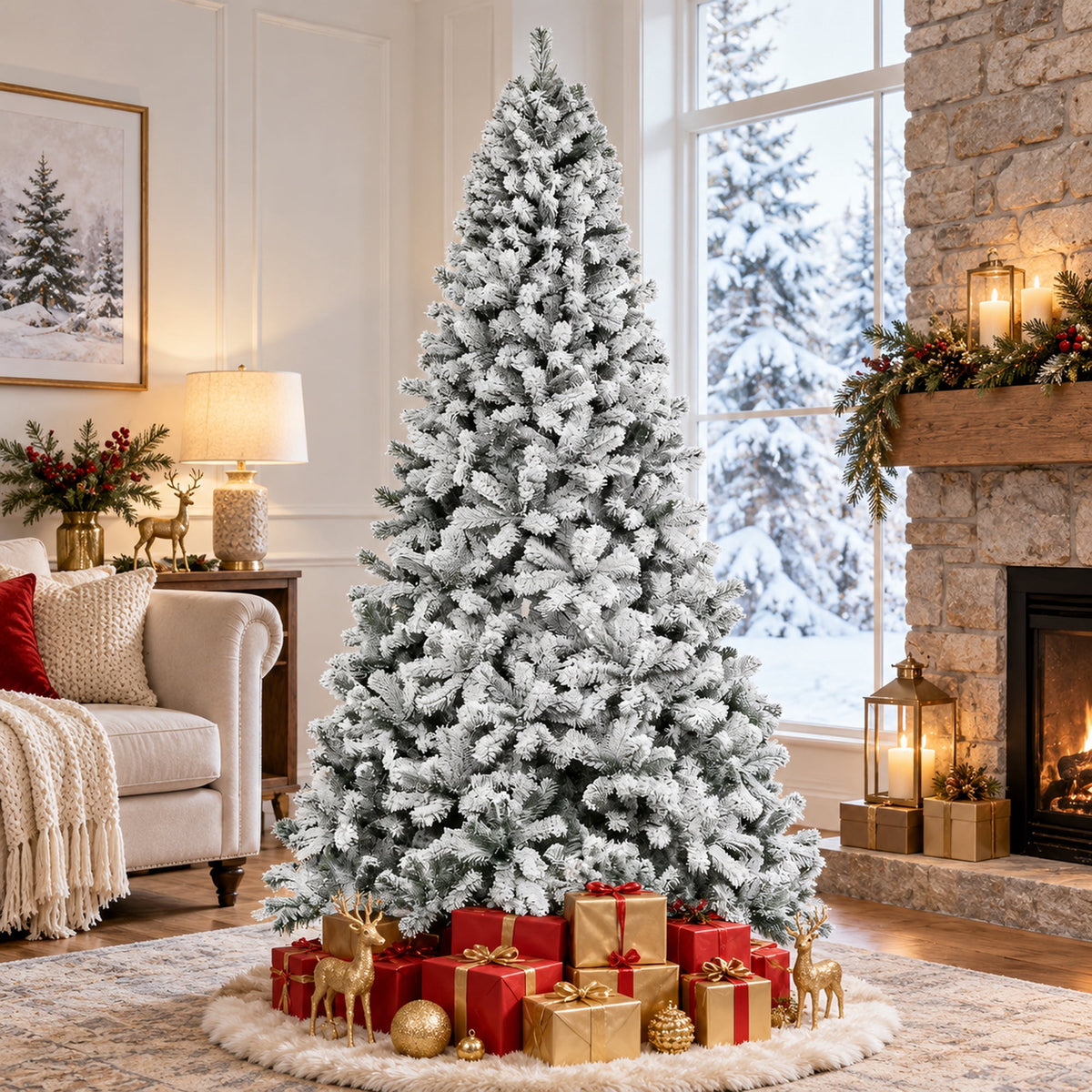 Vebreda Christmas Tree 6ft Artificial Hinged Xmas Tree with 1,000 Branch Tips, Green