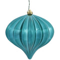 Vickerman 5.7" Teal Shiny Onion Christmas Ornament, UV treated, Set of 3