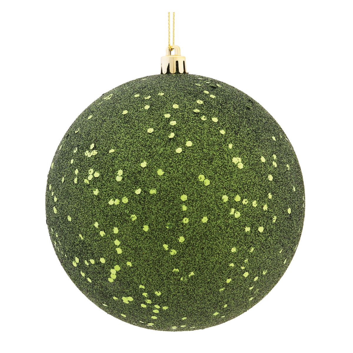Vickerman 6" Moss Green Sequin Ball Ornament, 4 per Bag