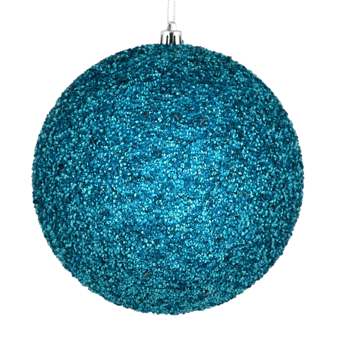 Vickerman 6" Turquoise Beaded Ball Ornament, 4 per Bag