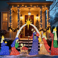 Walsunny Outdoor Nativity Scene Light Holiday Yard Christmas Decor Set Zip Ties & Ground Stakes,Easy to Install & Store,Durable Waterproof for Lawn,2.5
