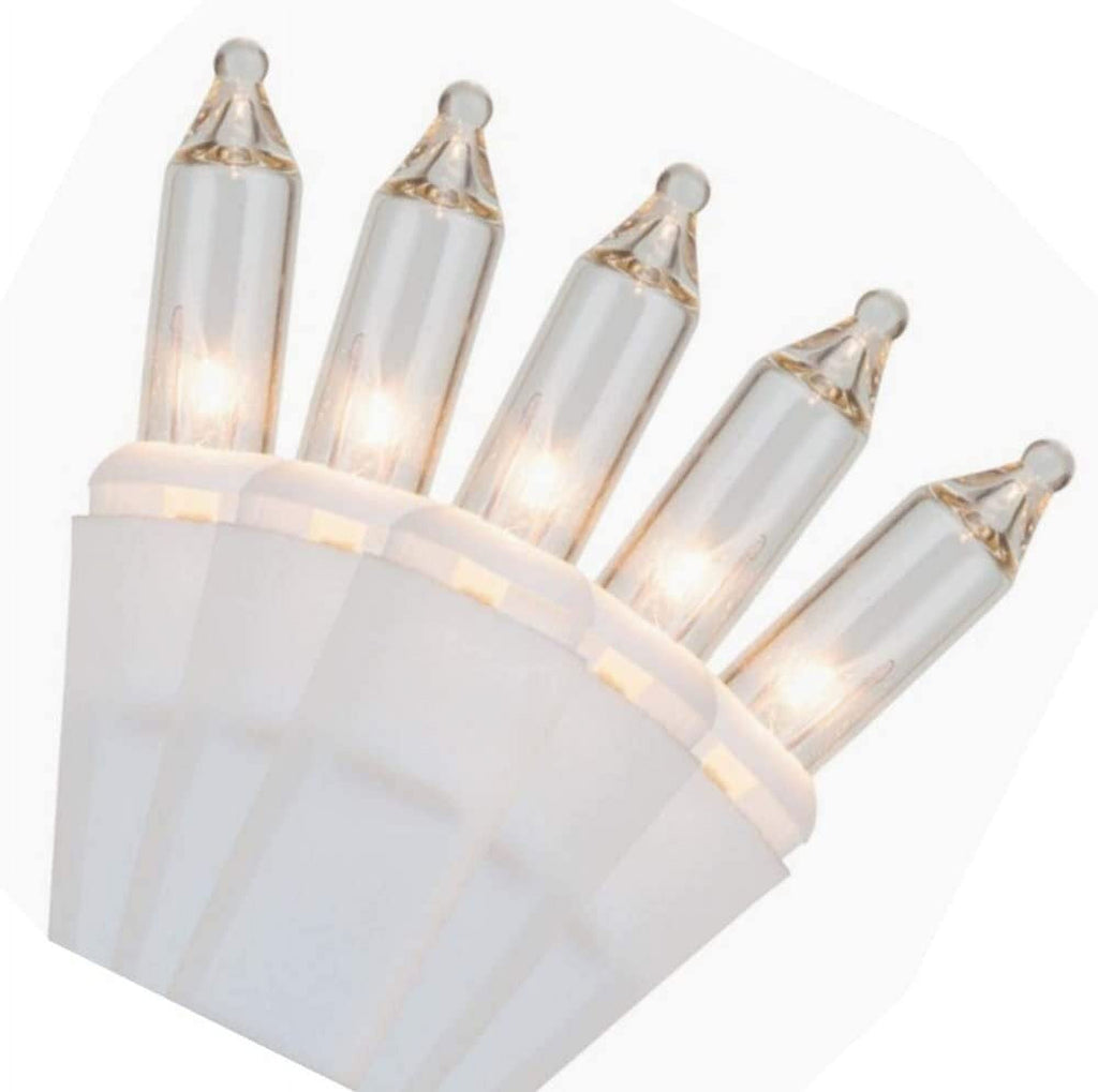 WinterWow Christmas String Lights - 100 Count, 20 Ft White Wire, Indoor/Outdoor, Incandescent