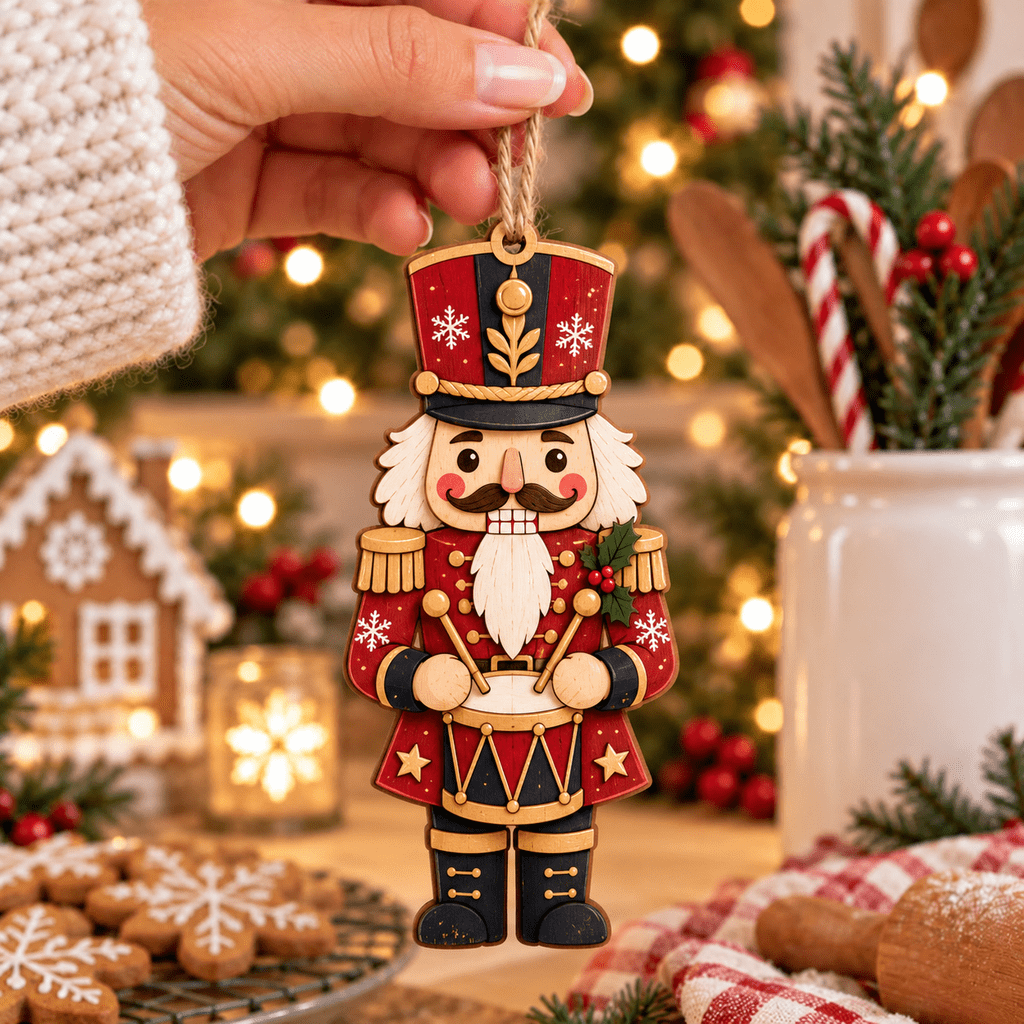Wooden Ornament Christmas Nutcracker Drummer