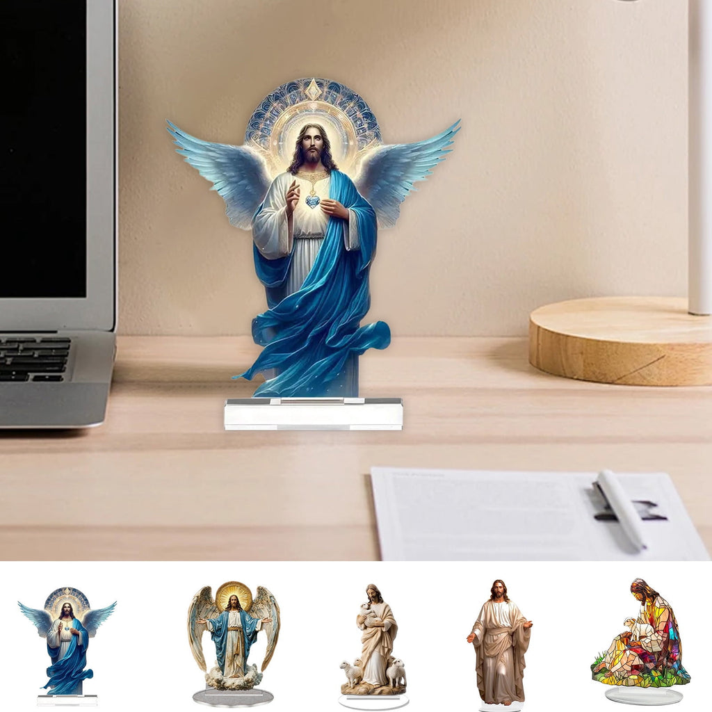 Xuniizn Christmas Ornaments 7x5x3" Acrylic Nativity Scene Standing Decorative, Nativity Sets & Figures Indoor Holiday Party Wedding Christmas Table Decorations, Christmas Decorations for Home