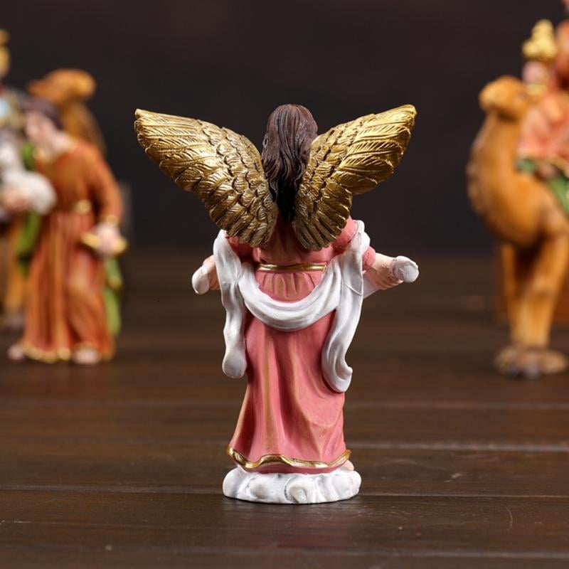 ANXPTIME Christmas Nativity Figurines Resin Manger Holy Family Nativity Scene Statue