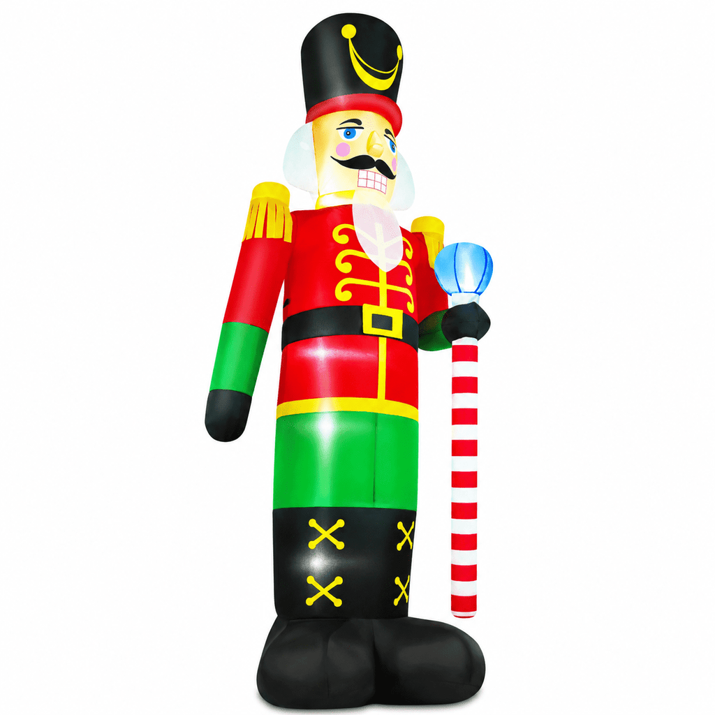 Yexmas 12FT Christmas Inflatable Nutcracker Soldier, Blow Up Yard Xmas Decor with LED Light&Candy Cane for Holiday Party Lawn Garden Outdoor Decor