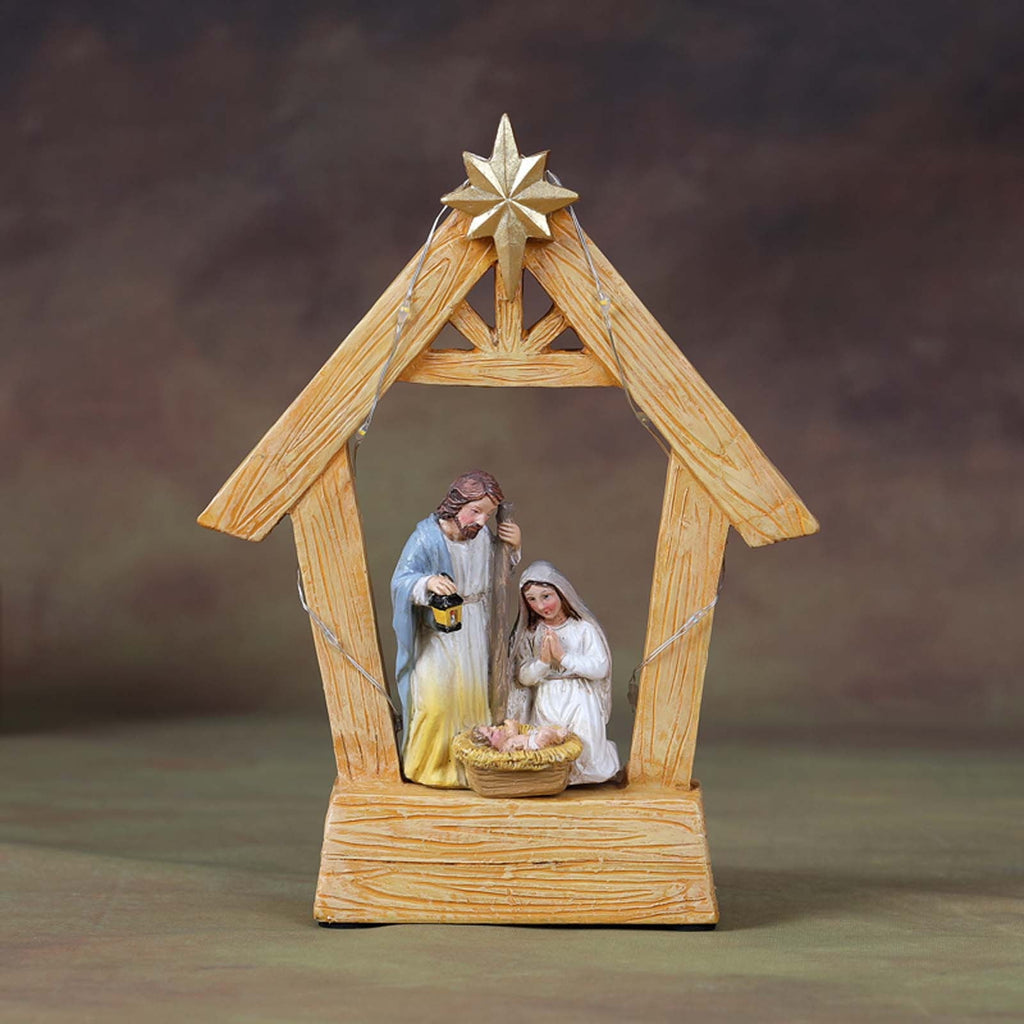 Oefntac Birth Scene Horse Trough Ornament Nativity Set Christmas Indoor Nativity Scene Indoor Christmas Tabletop Decoration Memory (Figurines Nativity Scene)