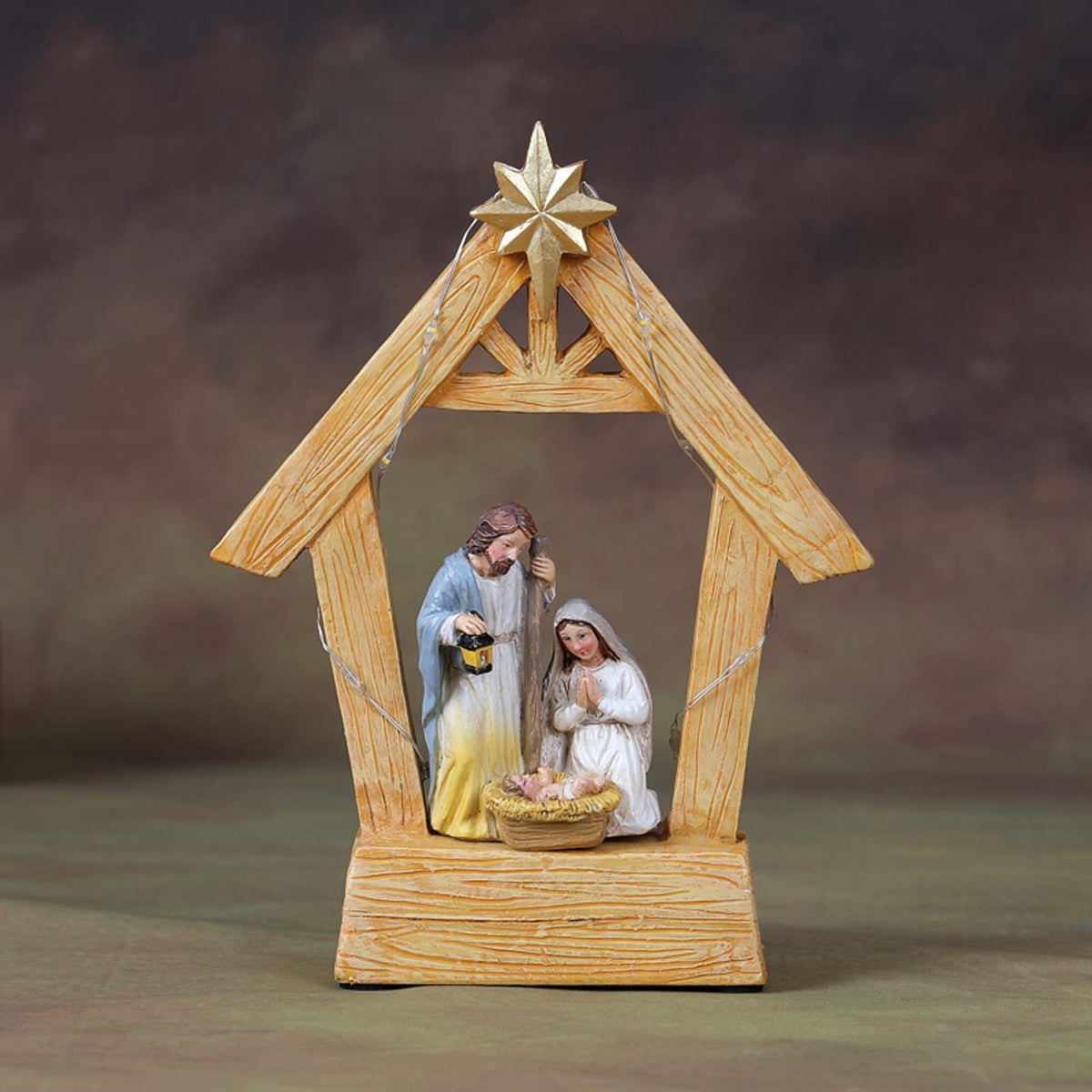 Oefntac Birth Scene Horse Trough Ornament Nativity Set Christmas Indoor Nativity Scene Indoor Christmas Tabletop Decoration Memory (Figurines Nativity Scene)