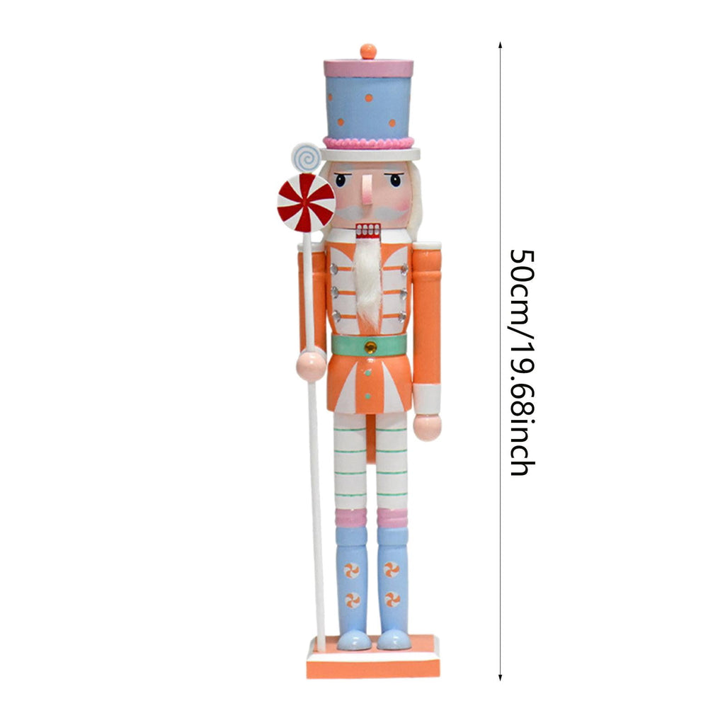 QccHieUs Nutcracker Figurine Nutcracker Figure Desk Crafts Christmas Decorations Wooden Orange