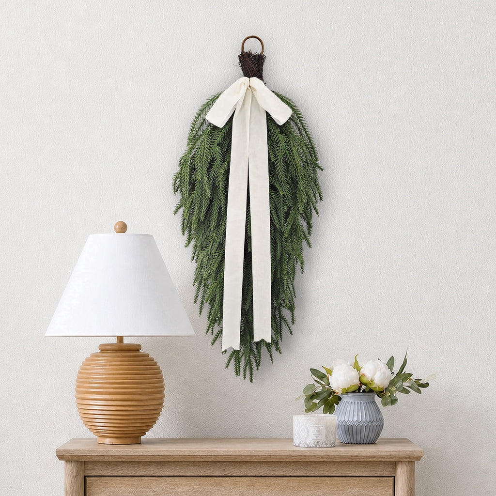 My Texas House Natural Feel Norfolk Artificial Christmas Swag, Green, 28"