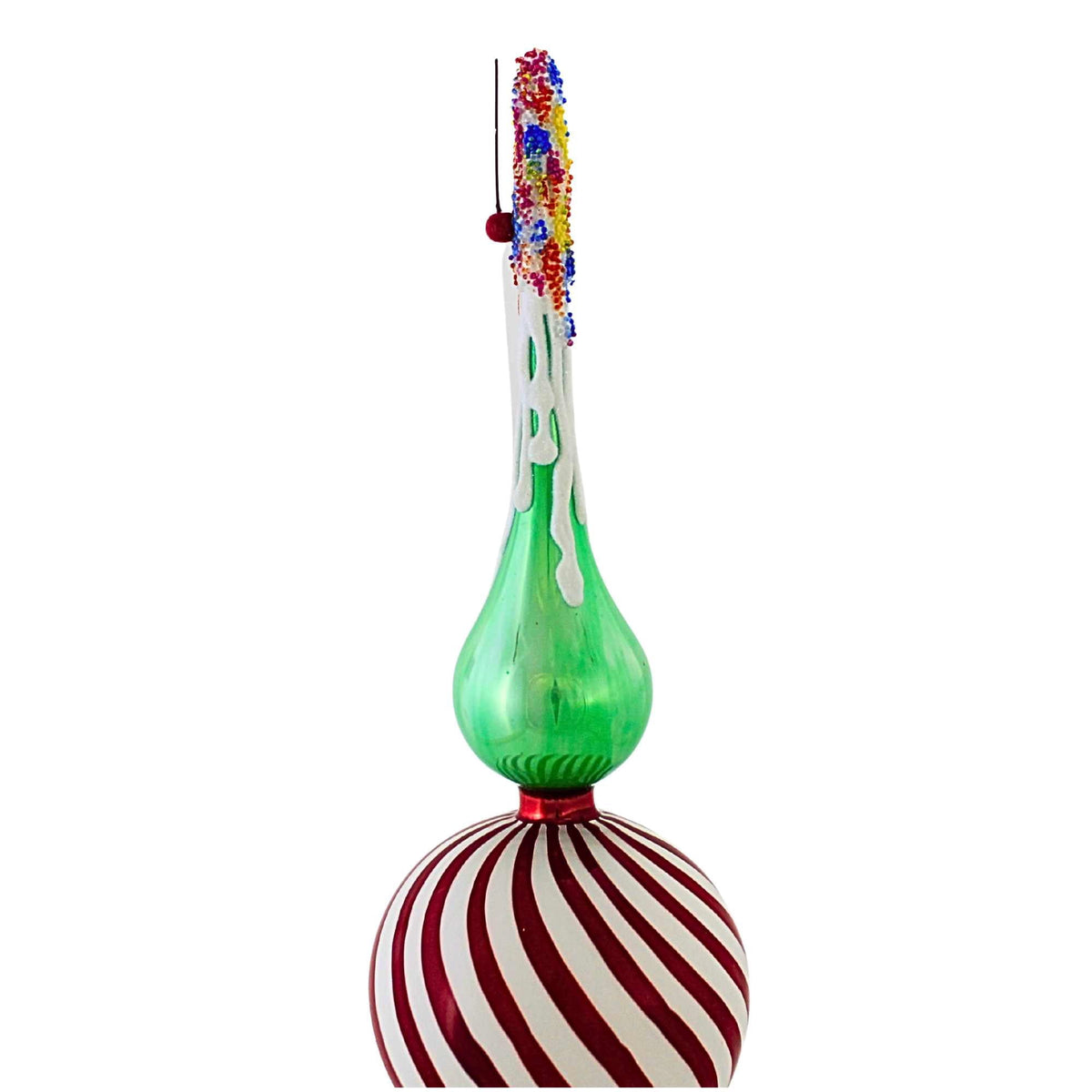 Glitterazzi Candy Theme Finial Polish Glass Christmas Tree Topper 16 Inch New
