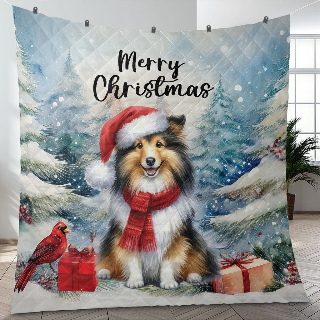 Merry Christmas French Bulldog Enjoys Woofmas Winter Xmas Holiday Quilt Bedding Set Dog Lover Gifts 1 Blanket Bed Cover 2 Pillowcases - 02022