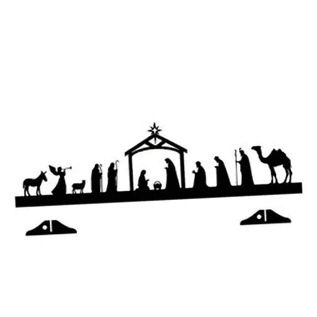 FVDPWYE Baby Jesus Manger Ornament Decor Collection Iron Desk Figurine Novelty Manger Scene Jesus Nativity Scene for Home Living Room L