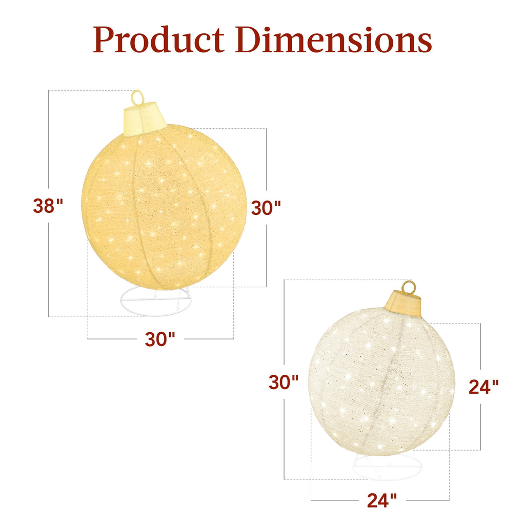 Best Choice Products 2pc Lighted Pop-Up Christmas Ornaments Outdoor Holiday Decoration w/ 180 LED Lights - Red/Green