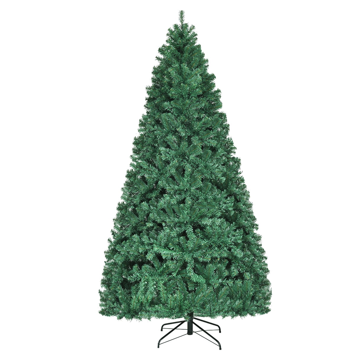 Costway 7Ft Pre-Lit PVC Hinged Christmas Tree 300 LED Lights Green