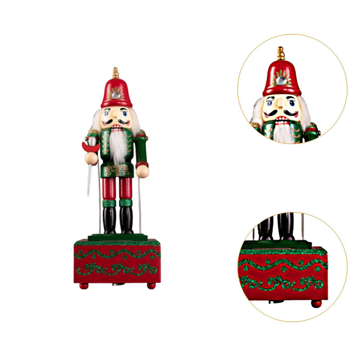 QSTDGVPW Christmas Nutcracker Decor Nutcracker Puppets Birthday Desktop Xmas Figurine for Wearing Cone Hat