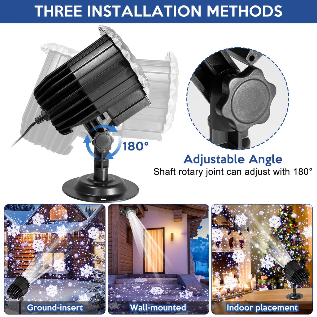 TAIYIMOJUN 3D Snowflake Projector Lights Waterproof Outdoor LED 1 Pack