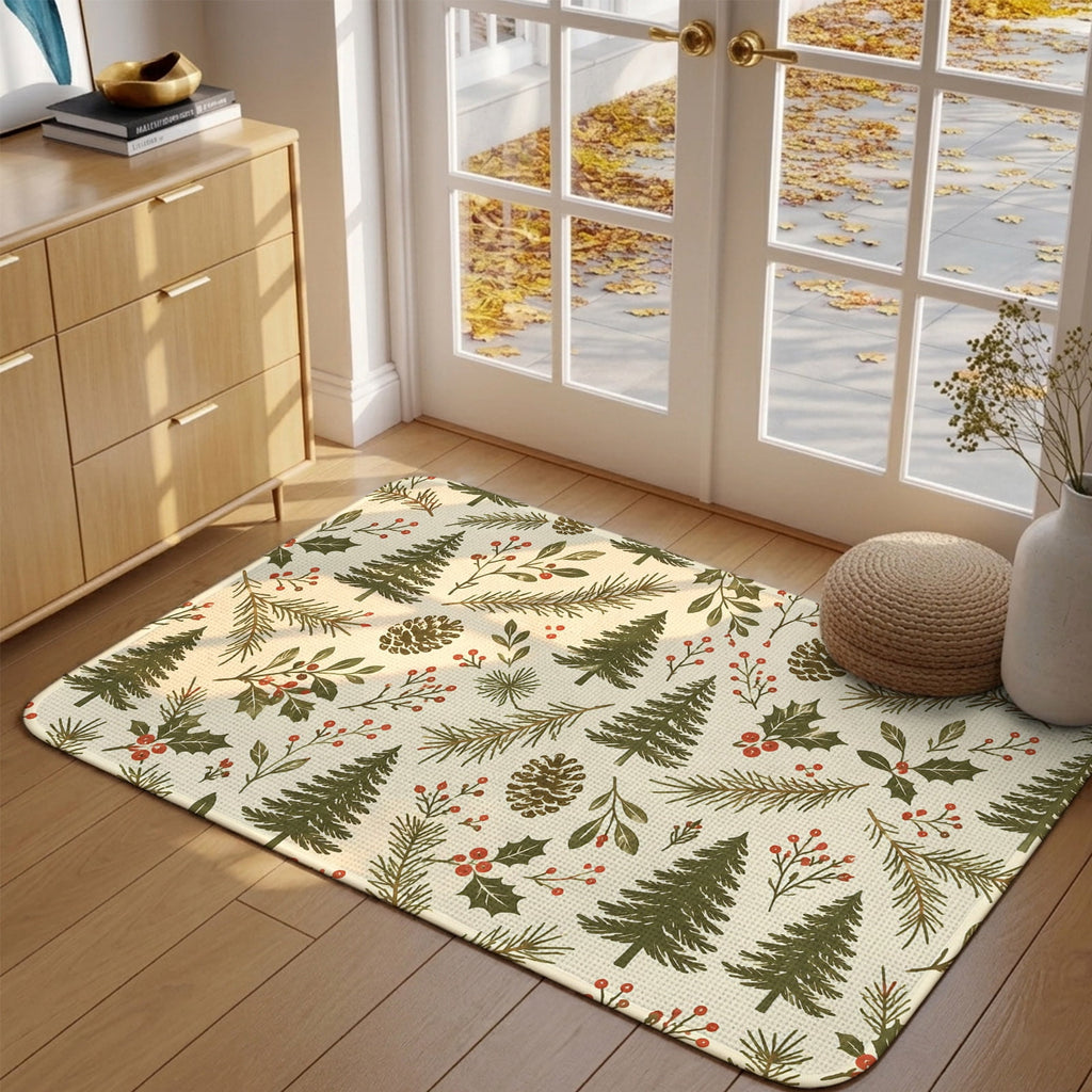 Red Truck Christmas Washable Area Rugs for Living Room Bedroom, Large Non Slip Indoor Floor Carpet Absorbent Xmas Tree Gnomes Navy Blue Snowflake Door Mat Rugs for Bathroom Entryway 63"x90.6"