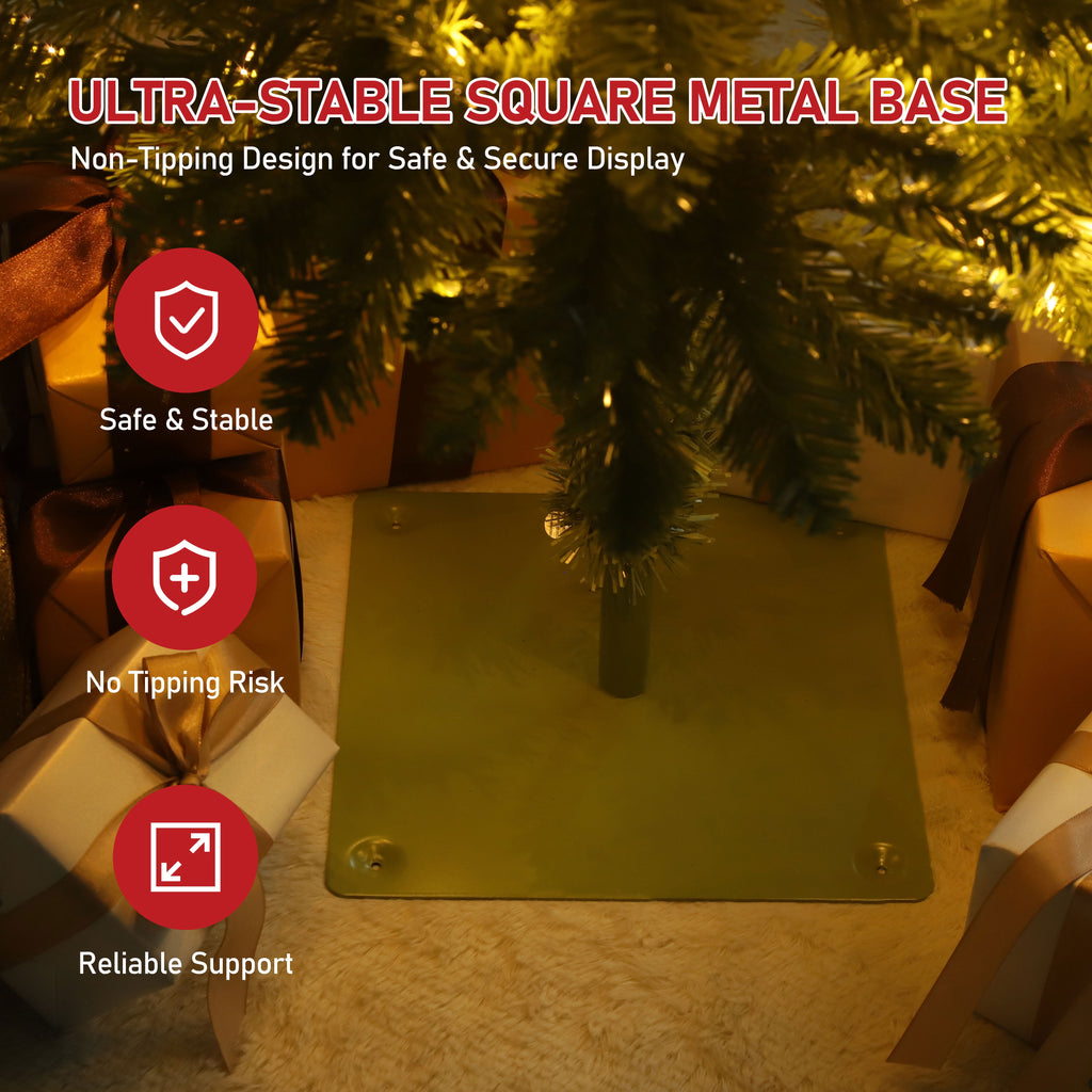 VEIKOUS 6ft Christmas Tree Crooked Neck with Topper, Prelit Xmas Tree with 200 LED Lights & 536 Branch Tips, Bendable Top Christmas Slim Tree for Holiday Decor, Green