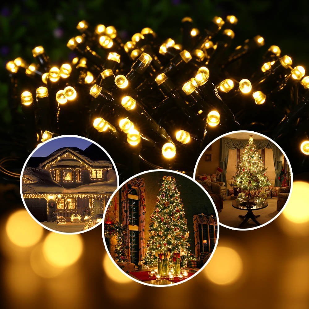 Christmas Lights Multicolor, Toodour 82ft 200 LED Christmas String Lights with 8 Modes, Timer, Connectable Plug in Christmas Outdoor Indoor Lights for Home, Garden, Party, Christmas Tree Decor