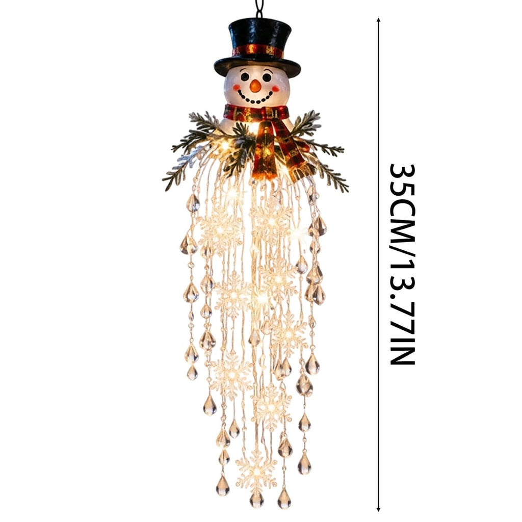 Crystal Cascade Christmas Light - Hanging Snowflake & Crystal LED Porch Decor(Blue light ball)