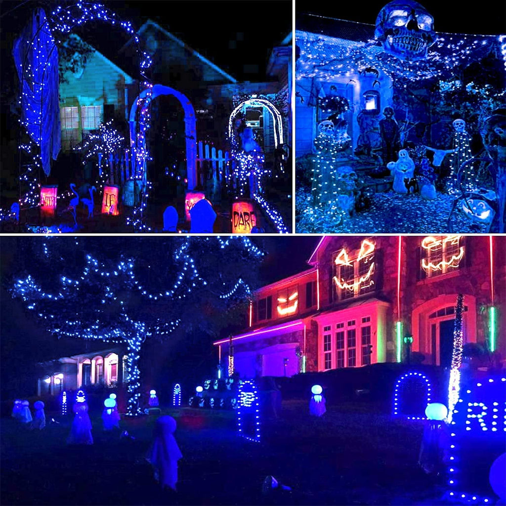4 Pack Christmas Solar String Lights Outdoor, Total 184FT 520LED, Juhefa IP65 Waterproof Twinkle Fairy Lights for Xmas Tree, Party, Wedding, Yard, Fence Decor (Warm White)