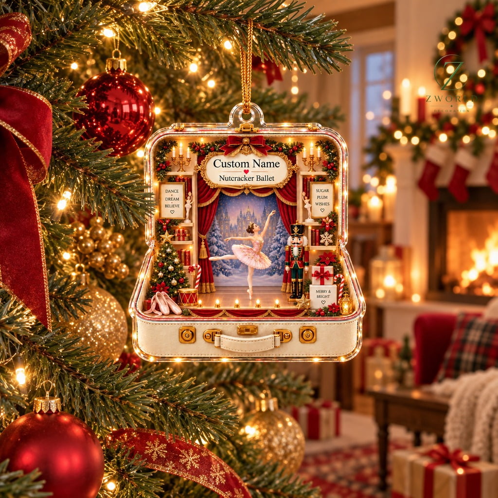 Personalized Nutcracker Ballet Acrylic Christmas Ornament for Dance Recital Gift