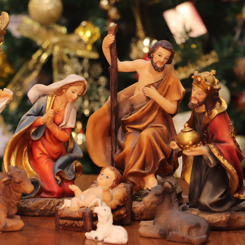 Nativity Set Scene Christmas Ornament Indoor Gift 11 Piece 8''