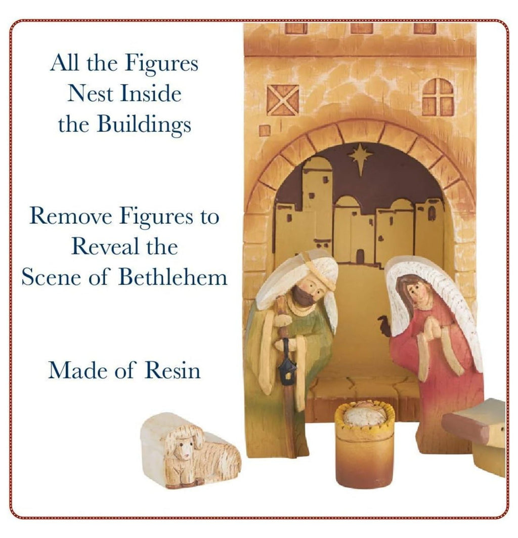 Nativity Village Set - Sets for Christmas Indoor - Manger Scene Decorations - Christmas Nativity - Holy Family Scene - (15 PC Set)