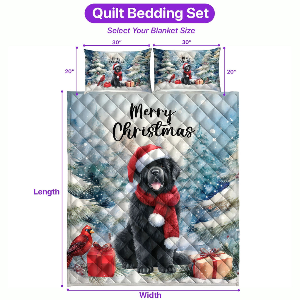 Merry Christmas French Bulldog Enjoys Woofmas Winter Xmas Holiday Quilt Bedding Set Dog Lover Gifts 1 Blanket Bed Cover 2 Pillowcases - 02022