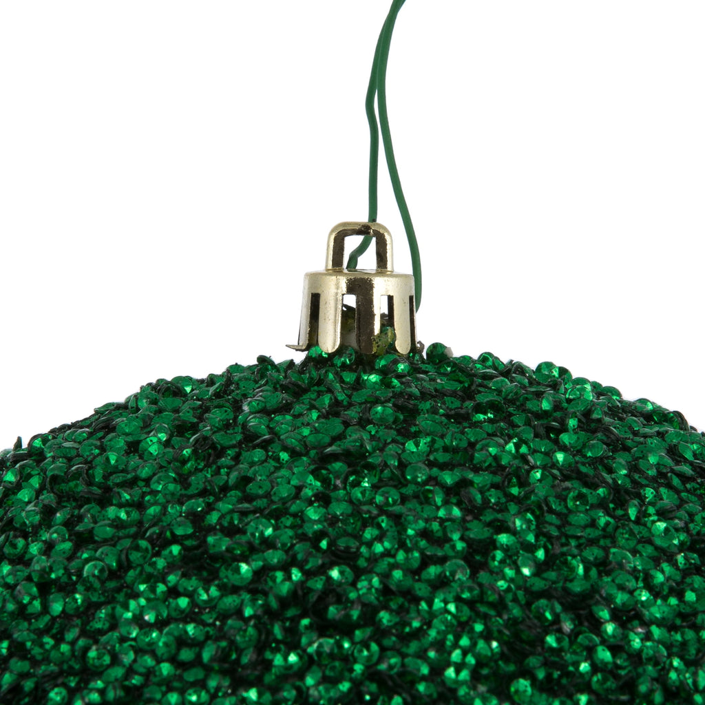 Vickerman 6" Turquoise Beaded Ball Ornament, 4 per Bag