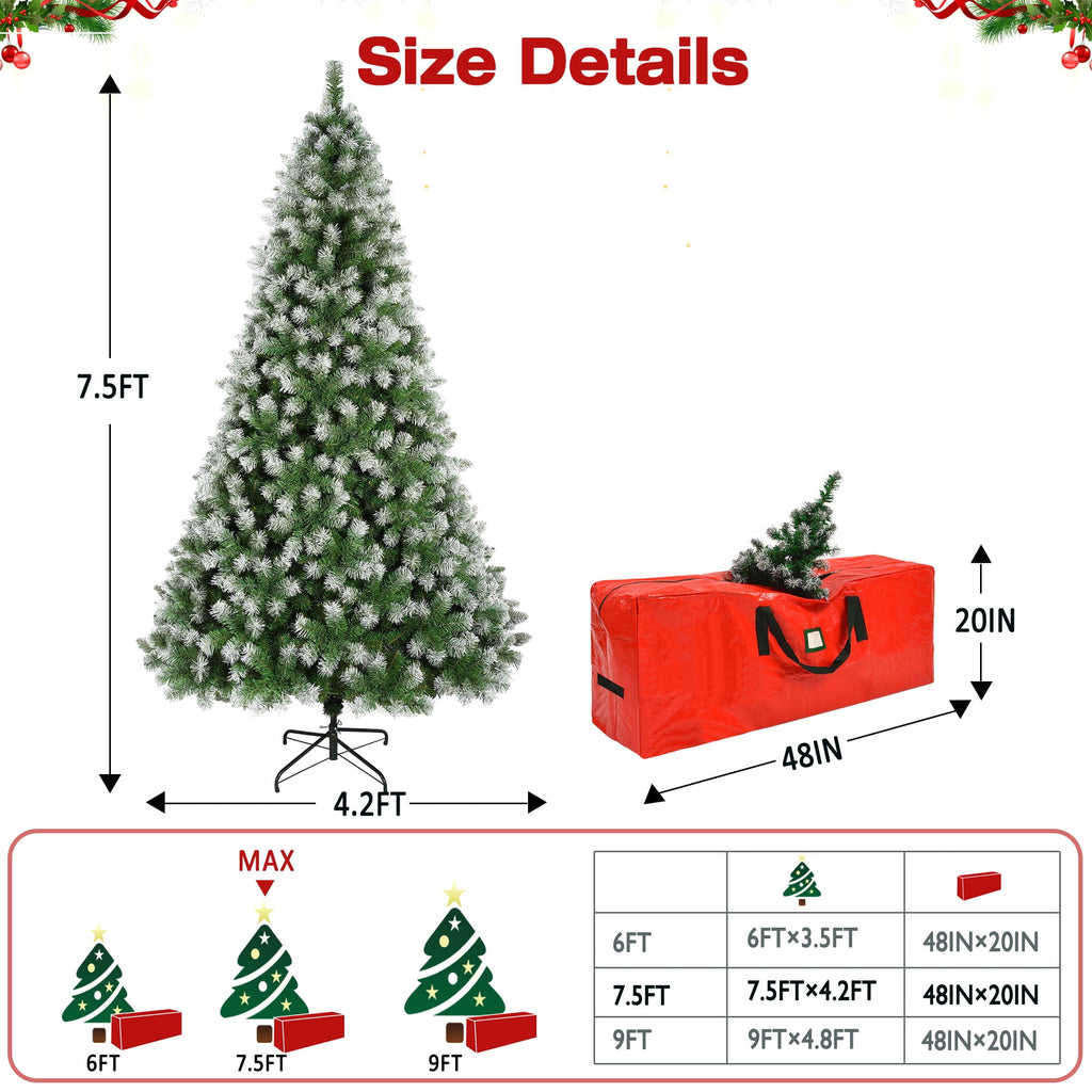 Yexmas 6ft Pre-Lit Green Christmas Tree, 11 Modes Colored LED Lights, Artificial Xmas Tree with Large Storage Bag