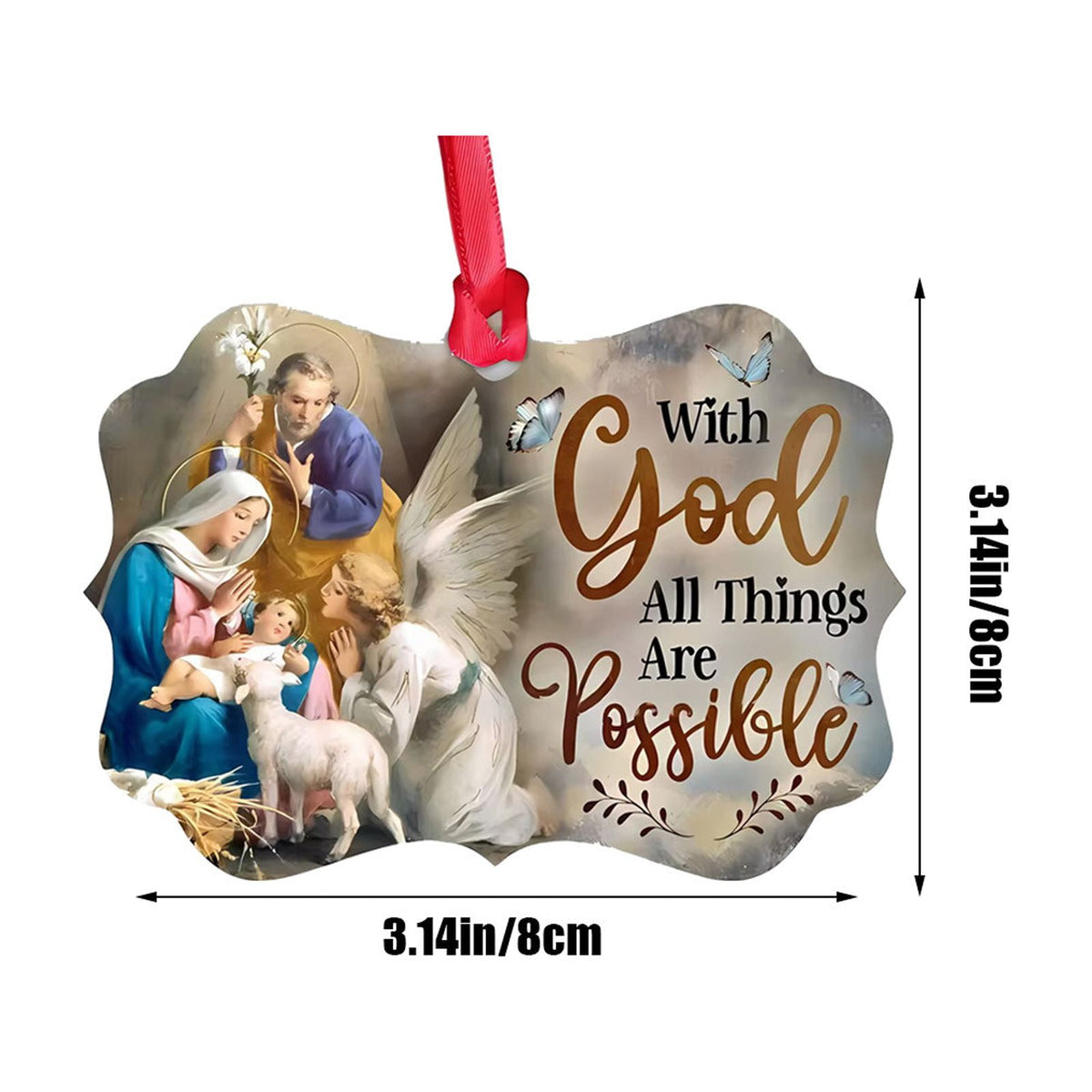 Xuniizn Nativity Ornaments, Christmas Nativity Scene Ornaments Acrylic Christmas Tree Decorations for Xmas Tree, Home, Office, Hanging Ornament, Religious Gifts, Party Decor, Christmas Decorations