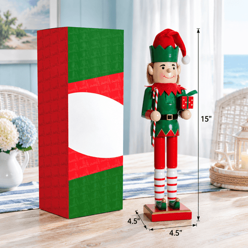 15 Inch Wooden Christmas Nutcracker Decorative Holiday Figure