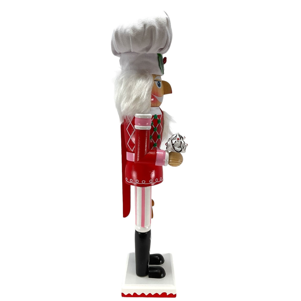 Christmas Wood Nutcracker holding Candy and Gingerbread 15 Inch 2 Piece Set