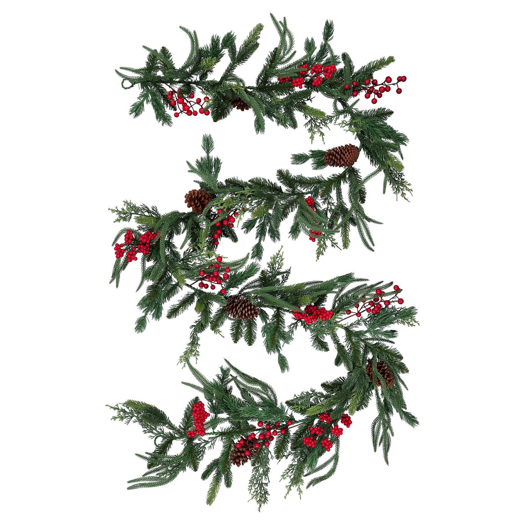 Fairfield Natural Feel Unlit Artificial Christmas Garland, Green, 9', by Holiday Time