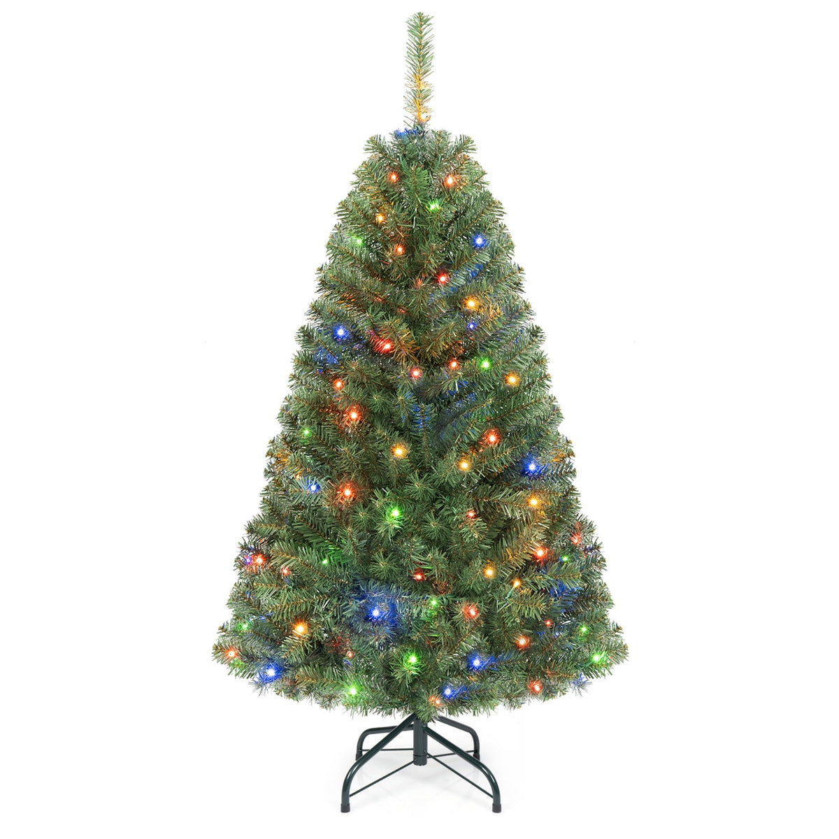 Costway 4 FT Pre-Lit Artificial Christmas Tree with 296 Dense Branch Tips, 100 LED Lights