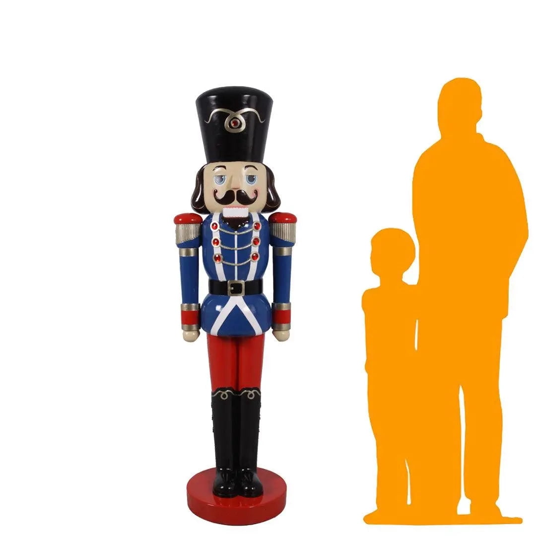 Blue Nutcracker Life Size Christmas Statue