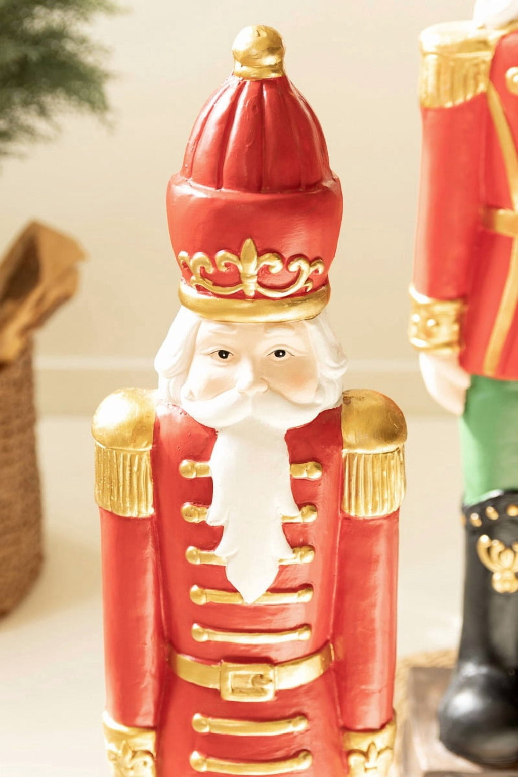 Kalalou Set of 2 Faux Concrete Christmas Soldiers – Nutcracker Sculptural Décor