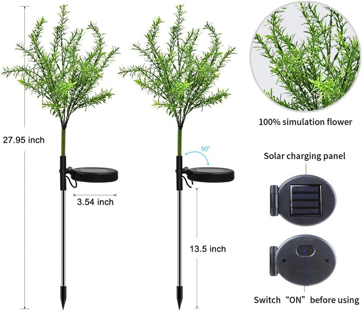 QiShi Solar Garden Lights Tree Outdoor Multi-Color Changing LED Stake Lights Flower for Garden, Patio, Yard and Decoration Solar Flickering Tree Lights (Tree,2 Pack)