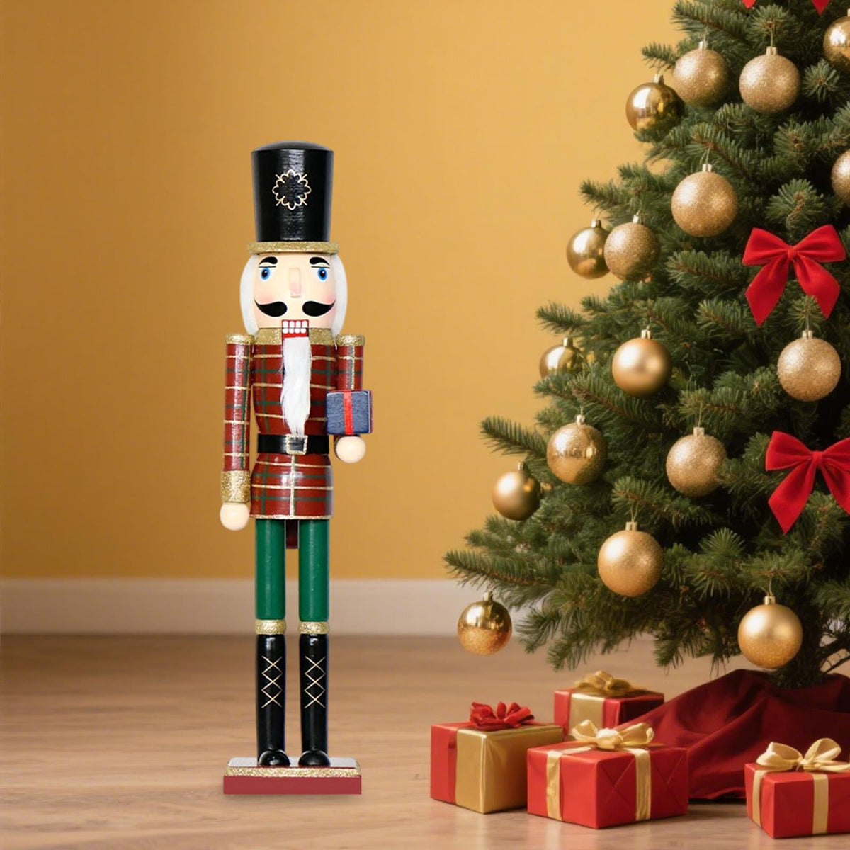 balikha Nutcracker Ornament Wooden Nutcracker Christmas Figure Puppet Toy Classic Craft Decoration with Artistic Details Suitable for festive tabletop