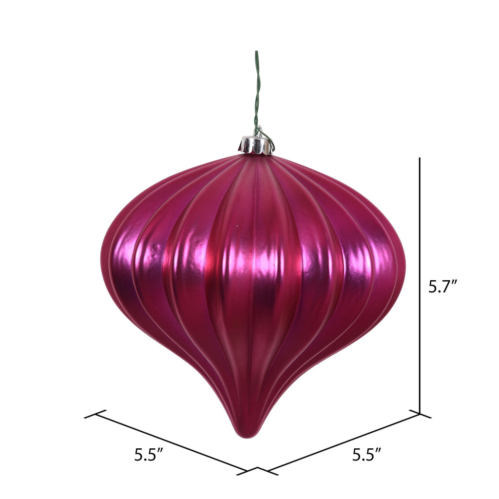 Vickerman 5.7" Burnished Orange Matte Onion Christmas Ornament, UV treated, Set of 3