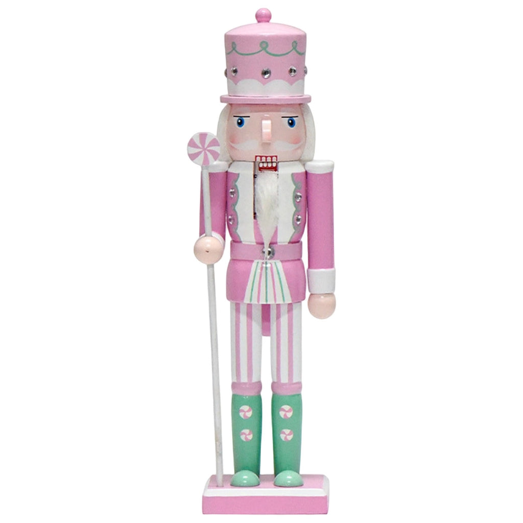 Wooden Nutcracker Soldier Figurine 4-Piece Set, Christmas Tabletop Decor for Mantel Shelf Window Holiday Home Decoration 14.96"